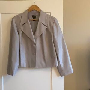 FORMULA SILVER SILK EVENING JACKET - SIZE 16